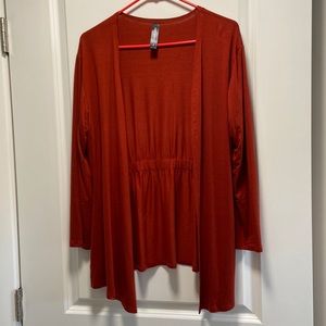 Cardigan, Rust Color, elastic back, super soft Sz Lg